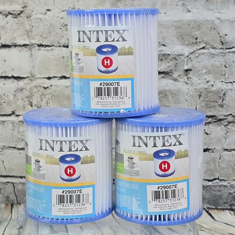 Intex Type H Filter Cartridge 3-Pack 29007E Pool Pump Replacement C330 601 602/G